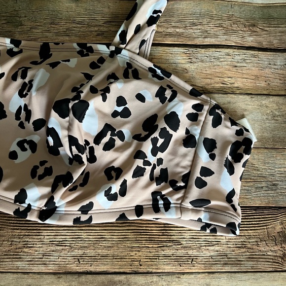 Terra & Sky Womens Leopard Print Tie Bralette Bikini Top Size 3X (24W-26W) - Picture 4 of 12